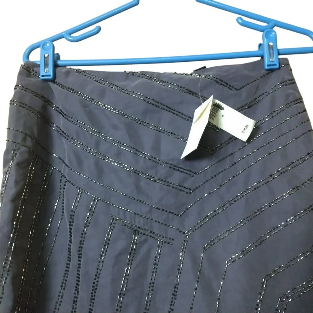 Banana Republic Size 4 Beaded Mini Skirt Purple/Blue Party Holiday Feminine